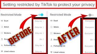 Setting Restricted By tiktok To Protect Your Privacy  How To Solve Problem in 2 Mints 2023