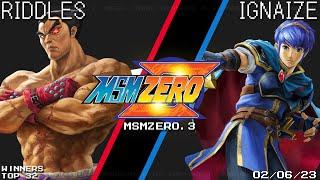 MSMZERO.3 - Riddles Kazuya Vs. Ignaize Marth - SSBU - Top 32