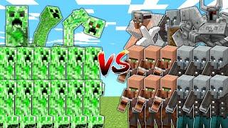CREEPERS vs VILLAGERS & PILLAGERS in Mob Battle