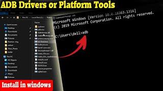 How to Install ADB Drivers on Windows 10  ADB Drivers or Platform Tools Install Windows 10