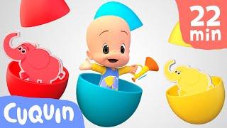 Surprise Eggs with Cuquin learn the colors and much more  videos & cartoons for babies