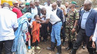 Humble President Ruto Shakes Hands with Flood-Affected Families in Mathare