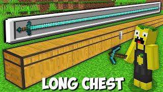 How to GET THIS LONGEST CHEST WITH A SECRET SWORD in Minecraft ? SUPER LONG CHEST 