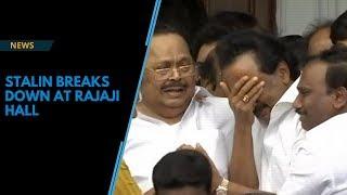 Stalin breaks down after HC allows Karunanidhis memorial at Marina Beach