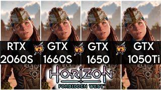 RTX 2060 Super vs GTX 1660 Super vs GTX 1650 vs GTX 1050 Ti  - Horizon Forbidden West