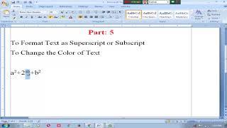 MS Word  To Format Text as Superscript or Subscript  To Change the Color of Text