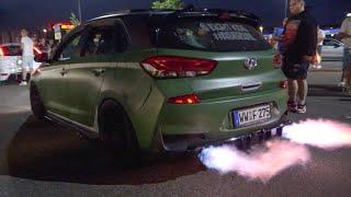 Best OF TUNED Hyundai i30N Engine Sounds - Accelerations Revs FLAMES