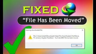 IDM Error File has been Moved  FIXED  