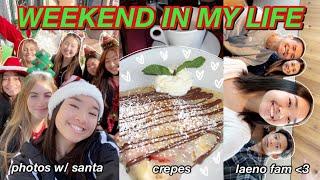 WEEKEND IN MY LIFE  photos with santa crepes & family time  Vlogmas Day 5