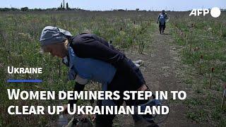 Women deminers step in to clear up Ukrainian land  AFP