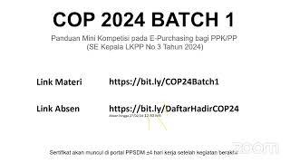 COP 2024 Batch 1Panduan Mini Kompetisi pada E-Purchasing bagi PPKPP.SE Kepala LKPP No 3 Tahun 2