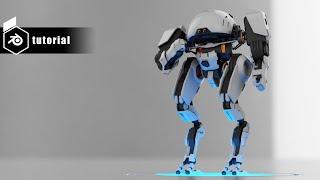 blender 3.0   combat robot  modeling rigging animation