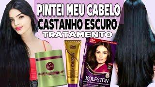 Pintando o cabelo de CASTANHO ESCURO 30 DA KOLESTON+ Cuidados pos química. #cabelo #coloração #como