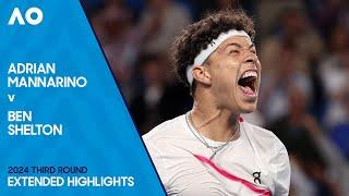 Adrian Mannarino v Ben Shelton Extended Highlights  Australian Open 2024 Third Round