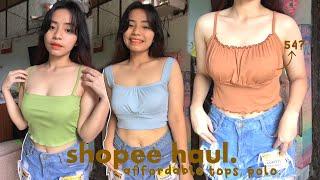 shopee haul  affordable tops polo for as low as 54php BUDOL TIME
