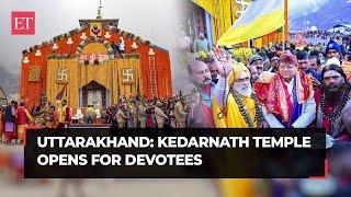 Char Dham Yatra Kedarnath temple opens for devotees shrine adorned with 20 quintals of flowers