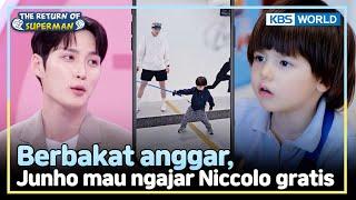 INDENG Niccolo berlatih anggar GRATIS dari Junho  The Return of Superman  KBS WORLD TV 240707