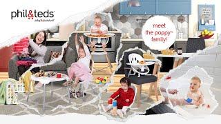 meet the poppy™ family  - high chair table top modes kit bath      phil&teds®