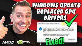 Fixed Windows Update Replaced AMD Graphics Driver Adrenalin Warning