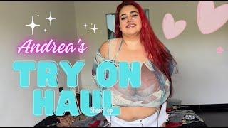 4K Transparent Try On Haul with Andrea 2024