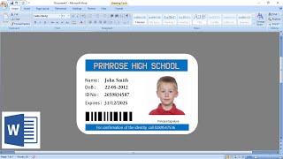 ID Card Design In MS Word  How to create identity card in Microsoft Word 2007 or in 2010