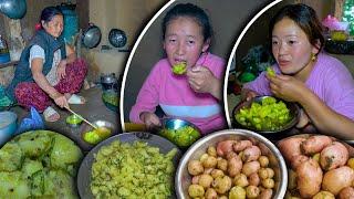 Simple Potato Fry Recipe for Lunch box in village family  Easy and Quick Potato Recipe  Aalu fry
