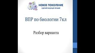 Биология. Разбор варианта ВПР по биологии 7 класс