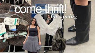 BUYING EVERY SPRING TREND AT THE THRIFT STORE  thrift with me for spring 2024 ︎₊ ⊹ 