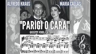 Parigi o cara La Traviata - Maria Callas and Alfredo Kraus live in 1958 with score HD 1080p