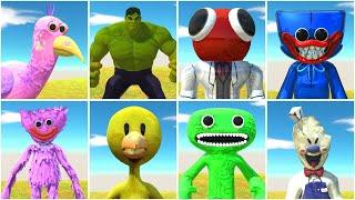 Opilia Bird Hulk Red Huggy Wuggy VS Kissy Missy Yellow Jumbo Josh Ice Scream