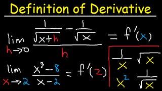 Limit Definition of Derivative Square Root Fractions 1sqrtx Examples  - Calculus