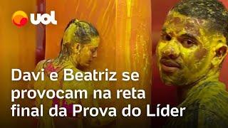 BBB Davi provoca Beatriz em prova Já foi líder e ela rebate E tu parou de atender Big Fone?