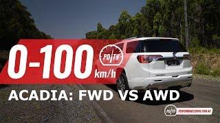 2019 Holden Acadia GMC V6 0-100kmh & engine sound - 2WD vs AWD