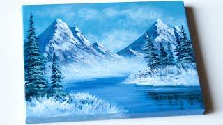 Winter Painting  Winter Mountain Painting  Acrylic Painting Tutorial