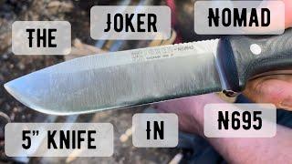 The Joker Nomad 5” bushcraft knife in boller n695 first look