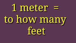 Berapa kaki sama dengan 1 meter