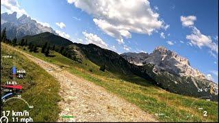 1 Hour scenic Indoor Cycling Workout Hotel Brückele Bike Tour Dolomites Telemetry Overlay 4K Video