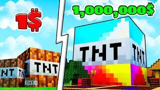 TNT de 1€ vs TNT de 1.000.000€ en Minecraft ¿Cuál es más poderoso?