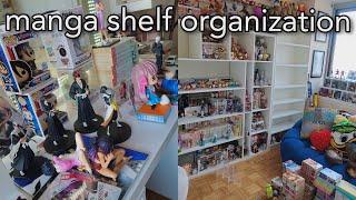 manga room makeover organizing figures manga shelving 