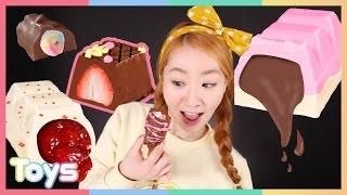 초콜릿 만들기 장난감으로 엘리의 다양한 초콜릿바 만들기 놀이 CarrieAndToys