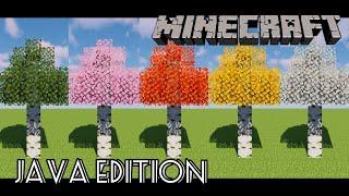 How to Pink Red Yellow White or Custom Birch Leaves Colours in Minecraft Java Edition