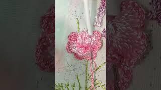 Brazilian Embroidery Silk Bouquet of Flowers Short