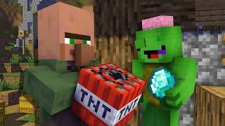 MAIZEN  Mikey bullied by Villagers - Minecraft Animation JJ & Mikey