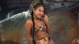 Filipina Pea In Slave Leia Metal Bikini