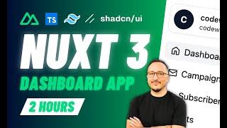 Building a Front-End Web App Dashboard with Nuxt 3 @shadcn & @TailwindLabs — 4K 2 hours 2024