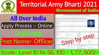 Territorial Army Recruitment 2021-Apply Online Officer Vacancy Form Fill Up