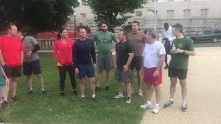 Members of Congress prepare for the annual Congressional Workout during Mens Health Month.