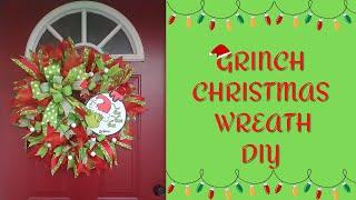 CHRISTMAS GRINCH WREATH DIY  USING THE RUFFEL METHOD