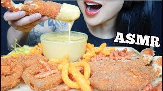 ASMR HOT CHEETOS KING CRAB + ONION RINGS + CHEESE SAUCE EATING SOUNDS NO TALKING  SAS-ASMR