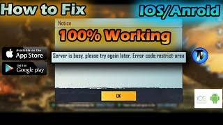 PUBG Mobile - 100% Working  How to fix Error Code Restrict-area  No High ping issue  PUBG GLOBAL